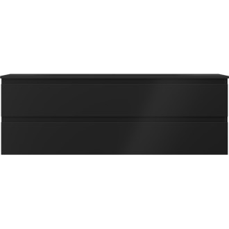 Koupelnová skříňka Mexen Orio 140 cm s umyvadlem Vela, 2 zásuvky, matná černá - 91A10-14047-2-BFF71-W23M71