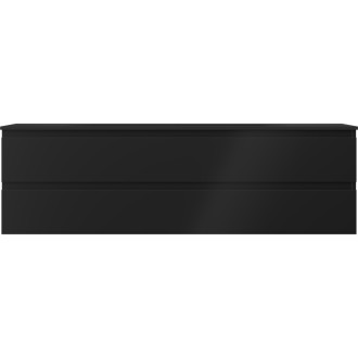 Koupelnová skříňka Mexen Orio 160 cm s umyvadlem Vela, 2 zásuvky, matná černá - 91A10-16047-2-BFF71-W23M71
