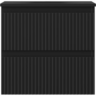 Koupelnová skříňka Mexen Rivel 50 cm s umyvadlem Vela, 2 zásuvky, drážkovaná, matná černá - 91A20-05047-2-BFF71-W23M71