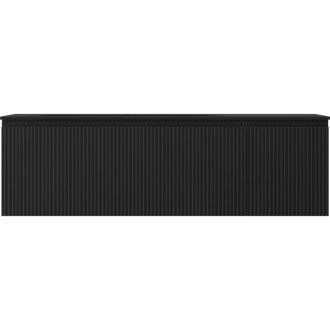 Mexen Rivel koupelnová skříňka 160 cm s umyvadlem Vela levým, 1S, 1D, drážkovaná, matná černá - 91A23-16047-3-BBFF71-W23L71