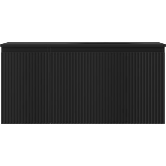 Koupelnová skříňka Mexen Rivel 100 cm s umyvadlem Vela pravá, 1S, 1D, drážkovaná, matná černá - 91A23-10047-3-BBFF71-W23P71