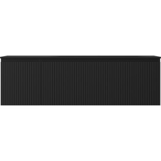 Mexen Rivel koupelnová skříňka 160 cm s umyvadlem Vela pravá, 1S, 1D, drážkovaná, matná černá - 91A23-16047-3-BBFF71-W23P71