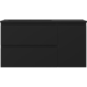 Koupelnová skříňka Mexen Orio 90 cm s umyvadlem Otis vlevo, 2S, 1D, matná černá - 91A13-09047-3-BBFFF71-W18L71