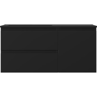 Koupelnová skříňka Mexen Orio 100 cm s umyvadlem Otis vlevo, 2S, 1D, matná černá - 91A13-10047-3-BBFFF71-W18L71