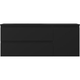 Koupelnová skříňka Mexen Orio 120 cm s umyvadlem Vela vlevo, 2S, 1D, matná černá - 91A13-12047-3-BBFFF71-W23L71