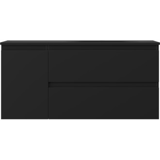 Koupelnová skříňka Mexen Orio 100 cm s umyvadlem Vela pravá, 2S, 1D, matná černá - 91A13-10047-3-BBFFF71-W23P71