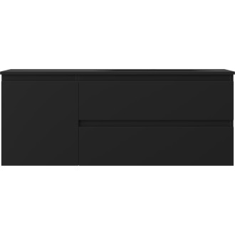 Koupelnová skříňka Mexen Orio 120 cm s umyvadlem Vela pravá, 2S, 1D, matná černá - 91A13-12047-3-BBFFF71-W23P71