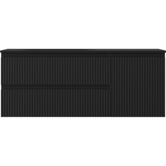 Mexen Rivel koupelnová skříňka 120 cm s umyvadlem Vela levým, 2S, 1D, drážkovaná, matná černá - 91A23-12047-3-BBFFF71-W23L71