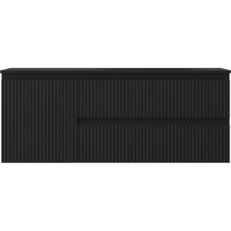 Mexen Rivel koupelnová skříňka 120 cm s umyvadlem Vela pravá, 2S, 1D, drážkovaná, matná černá - 91A23-12047-3-BBFFF71-W23P71