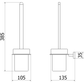 Toaletní kartáč Mexen Arno, kartáčovaný nikl - 7020750-97