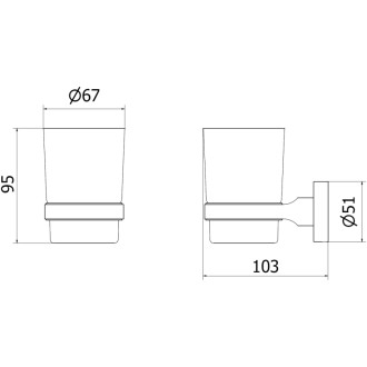 Mexen Remo kelímek na zubní kartáček, kartáčované zlato - 7050738-55