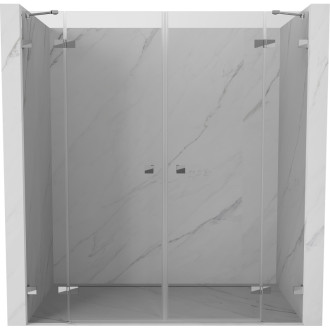 Sprchové dvere Mexen Lunar Duo s otočnými dverami 190 cm, priehľadné, chróm - 834D-190-000-01-00