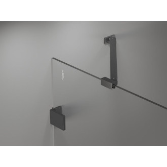 Sprchové dveře Mexen Lunar Duo s otočnými dveřmi 190 cm, průhledné, kartáčovaná pistolově šedá - 834D-190-000-66-00