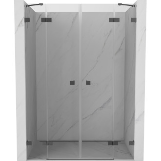Sprchové dvere Mexen Lunar Duo s otočnými dverami 160 cm, priehľadné, strieborná - 834D-160-000-95-00