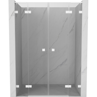 Mexen Lunar L Duo sprchové dvere s otočnými dverami 160 cm, priehľadné, biele - 834DL-160-000-20-00