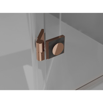 Sprchové dveře Mexen Lunar L Duo s otočnými dveřmi 160 cm, průhledné, růžové zlato - 834DL-160-000-60-00