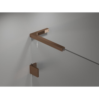 Sprchové dveře Mexen Lunar L Duo s otočnými dveřmi 200 cm, průhledné, růžové zlato - 834DL-200-000-60-00