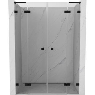 Mexen Lunar L Duo sprchové dvere s otočnými dverami 140 cm, priehľadné, čierne - 834DL-140-000-70-00