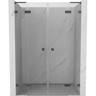 Sprchové dvere Mexen Lunar L Duo s otočnými dverami 160 cm, priehľadné, strieborná - 834DL-160-000-95-00