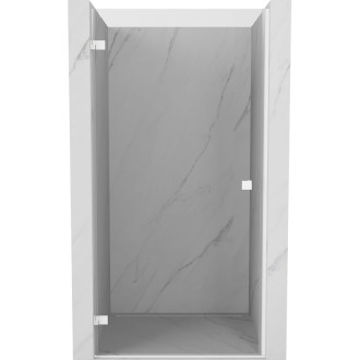 Sprchové dvere Mexen Lunar-B s ľavými pántami 45 cm, priehľadné, biele - 832-045-000-20-00-L