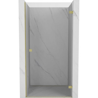 Sprchové dvere Mexen Lunar-B s pravými pántami 50 cm, priehľadné, kartáčované zlato - 832-050-000-55-00-P
