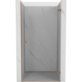 Sprchové dvere Mexen Lunar-B s pravými pántami 55 cm, priehľadné, kartáčovaná meď - 832-055-000-65-00-P