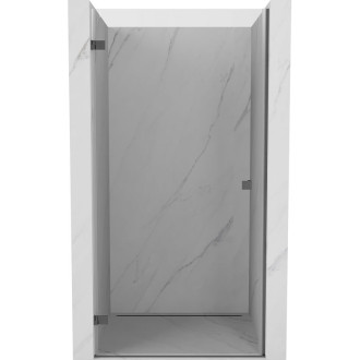 Sprchové dvere Mexen Lunar-B s ľavými pántami 45 cm, priehľadné, kartáčovaná pištoľovo sivá - 832-045-000-66-00-L