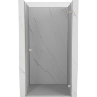 Sprchové dvere Mexen Lunar-B s pravými pántami 45 cm, priehľadné, kartáčovaný nikel - 832-045-000-97-00-P