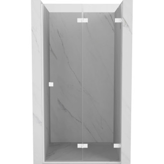 Sprchové dvere Mexen Lunar-F pravé skladacie 55 cm, priehľadné, biele - 836-055-000-20-00-P