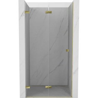 Sprchové dvere Mexen Lunar-F ľavé skladacie 55 cm, priehľadné, zlaté - 836-055-000-50-00-L