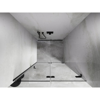 Sprchové dveře Mexen Lunar-F pravé skládací 50 cm, průhledné, kartáčovaná pistole gray - 836-050-000-66-00-P