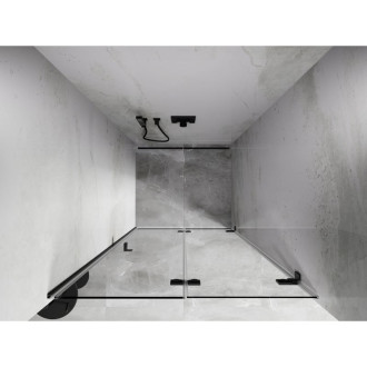 Sprchové dveře Mexen Lunar-F pravé skládací 55 cm, průhledné, kartáčovaná pistole gray - 836-055-000-66-00-P