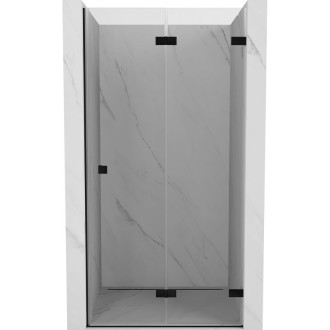 Sprchové dvere Mexen Lunar-F pravé skladacie 55 cm, priehľadné, čierne - 836-055-000-70-00-P