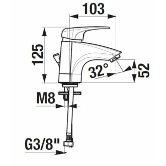 Umyvadlová baterie Jika Deep bez výpusti chrom H3111U10041101