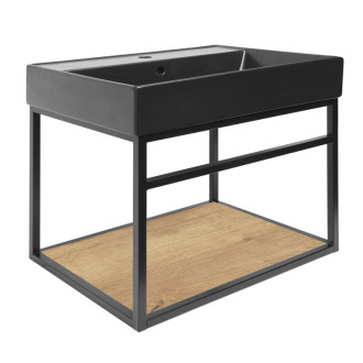 Konštrukcia s umývadlom Naturel Industrial 59x45x45 cm čierna mat KONZOLEUM60DUC