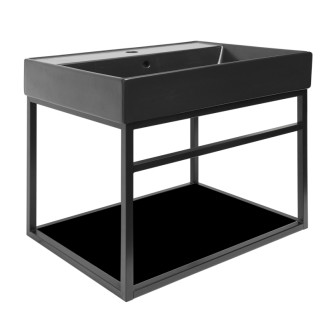 Konštrukcia s umývadlom Naturel Industrial 59x45x45 cm čierna mat KONZOLEUM60CUC