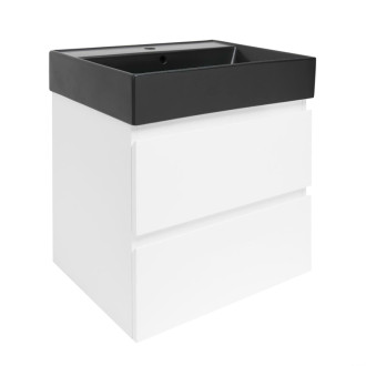 Kúpeľňová skrinka s umývadlom SAT B-Way 1 59x50x45 cm biela lesk BWAY260WU2BB