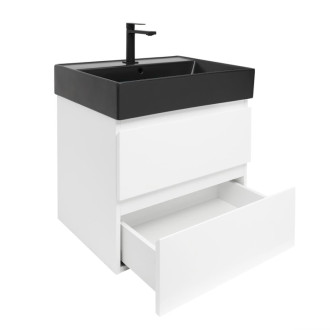 Kúpeľňová skrinka s umývadlom SAT B-Way 1 59x50x45 cm biela lesk BWAY260WU2B2B