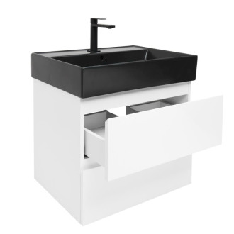 Kúpeľňová skrinka s umývadlom SAT B-Way 1 59x50x45 cm biela lesk BWAY260WU2B2B