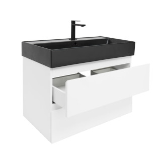 Kúpeľňová skrinka s umývadlom SAT B-Way 1 79x50x45 cm biela lesk BWAY280WU2B2B