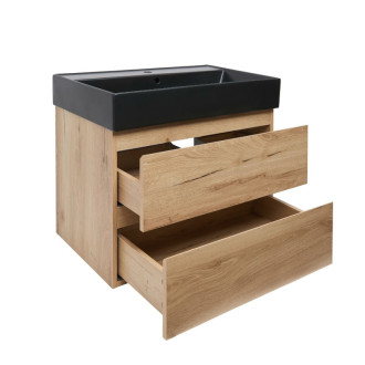 Kúpeľňová skrinka 2 zásuvková s umývadlom SAT B-Way 79x50x45 cm dub mat BWAY280OAKU2BB