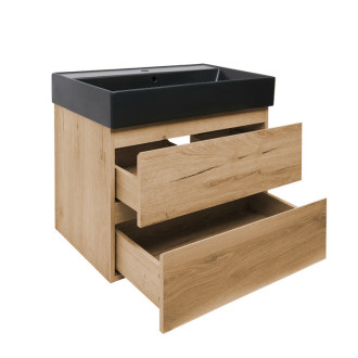 Kúpeľňová skrinka 2 zásuvková s umývadlom SAT B-Way 79x50x45 cm dub mat BWAY280OAKU2BB