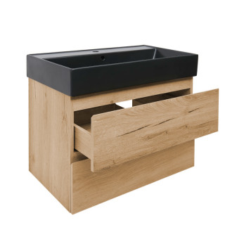 Kúpeľňová skrinka 2 zásuvková s umývadlom SAT B-Way 79x50x45 cm dub mat BWAY280OAKU2BB