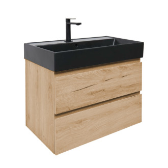 Kúpeľňová skrinka 2 zásuvková s umývadlom SAT B-Way 79x50x45 cm dub mat BWAY280OAKU2B2B