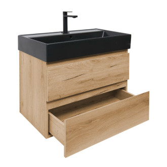 Kúpeľňová skrinka 2 zásuvková s umývadlom SAT B-Way 79x50x45 cm dub mat BWAY280OAKU2B2B