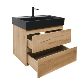 Kúpeľňová skrinka 2 zásuvková s umývadlom SAT B-Way 79x50x45 cm dub mat BWAY280OAKU2B2B