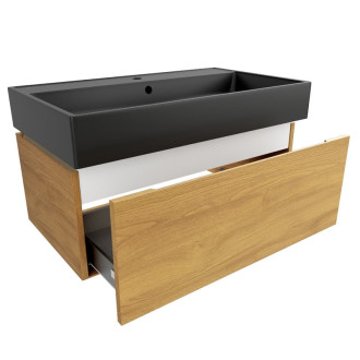 Kúpeľňová skrinka s umývadlom SAT Feel 80x30x46 cm medový dub mat SATFEEL80DMU3