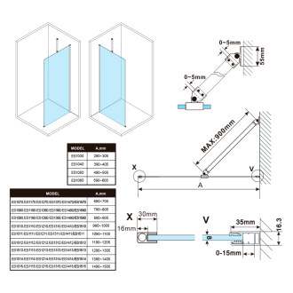 ESCA číre sklo 567x2100mm 59103