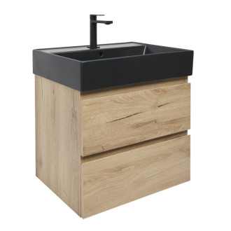 Kúpeľňová skrinka 2 zásuvková s umývadlom SAT B-Way 59x50x45 cm dub mat BWAY260OAKU2B2B