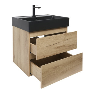 Kúpeľňová skrinka 2 zásuvková s umývadlom SAT B-Way 59x50x45 cm dub mat BWAY260OAKU2B2B